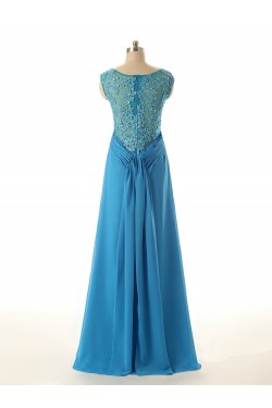 A-Line Jewel Long Applique and Chiffon Prom Evening Formal Dresses ED011562