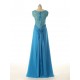 A-Line Jewel Long Applique and Chiffon Prom Evening Formal Dresses ED011562