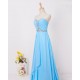 A-Line Sweetheart Beaded Long Blue Chiffon Prom Evening Formal Dresses ED011599