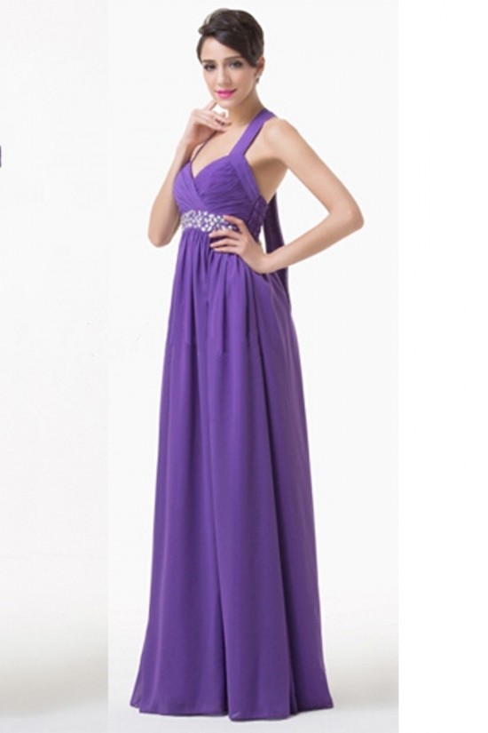 A-Line Halter Beaded Long Purple Chiffon Prom Evening Formal Bridesmaid Dresses ED011617 A-Line Halter Beaded Long Purple Chiffon Prom Evening Formal Bridesmaid Dresses ED011617