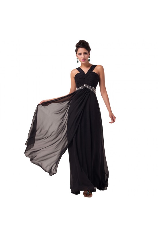 Beaded Long Black Chiffon Prom Evening Formal Dresses ED011620 Beaded Long Black Chiffon Prom Evening Formal Dresses ED011620