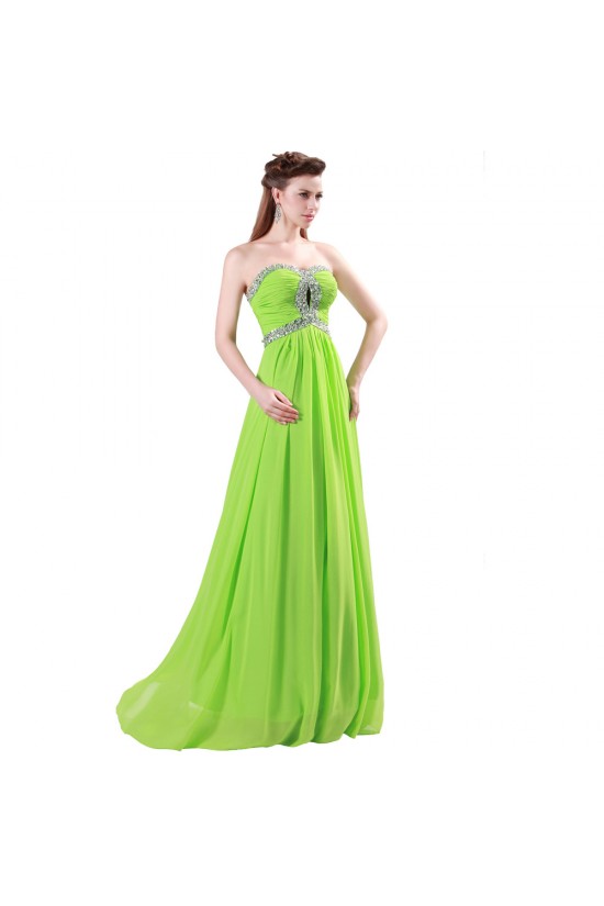 A-Line Sweetheart Beaded Long Chiffon Prom Evening Formal Dresses ED011623