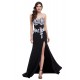 Elegant Sweetheart Split-Front Long Black Chiffon Prom Evening Formal Dresses ED011625 Elegant Sweetheart Split-Front Long Black Chiffon Prom Evening Formal Dresses ED011625