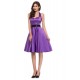 A-Line Halter Short Satin Prom Evening Bridesmaid Dresses ED011627