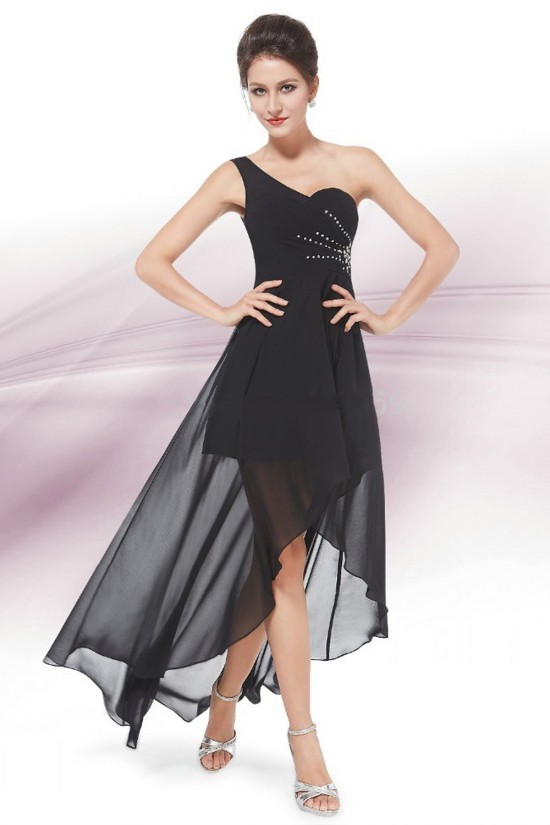 High Low One-Shoulder Beaded Chiffon Prom Evening Bridesmaid Dresses ED011628 High Low One-Shoulder Beaded Chiffon Prom Evening Bridesmaid Dresses ED011628