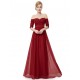 A-Line Off-the-Shoulder Half Sleeve Long Chiffon Prom Evening Formal Dresses ED011629 A-Line Off-the-Shoulder Half Sleeve Long Chiffon Prom Evening Formal Dresses ED011629