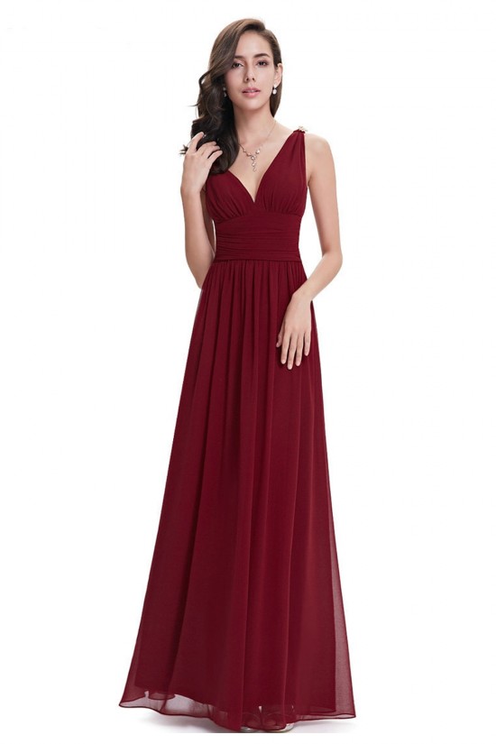 A-Line V-Neck Long Chiffon Prom Evening Formal Bridesmaid Dresses ED011630 A-Line V-Neck Long Chiffon Prom Evening Formal Bridesmaid Dresses ED011630