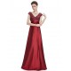 A-Line V-Neck Cap-Sleeve Long Blue Prom Evening Formal Dresses ED011638