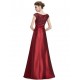 A-Line V-Neck Cap-Sleeve Long Blue Prom Evening Formal Dresses ED011638