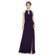 Sheath/Column Jewel Beaded Long Chiffon Prom Evening Formal Dresses ED011639