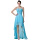 High Low One-Shoulder Short Beaded Chiffon Prom Evening Formal Dresses ED011642