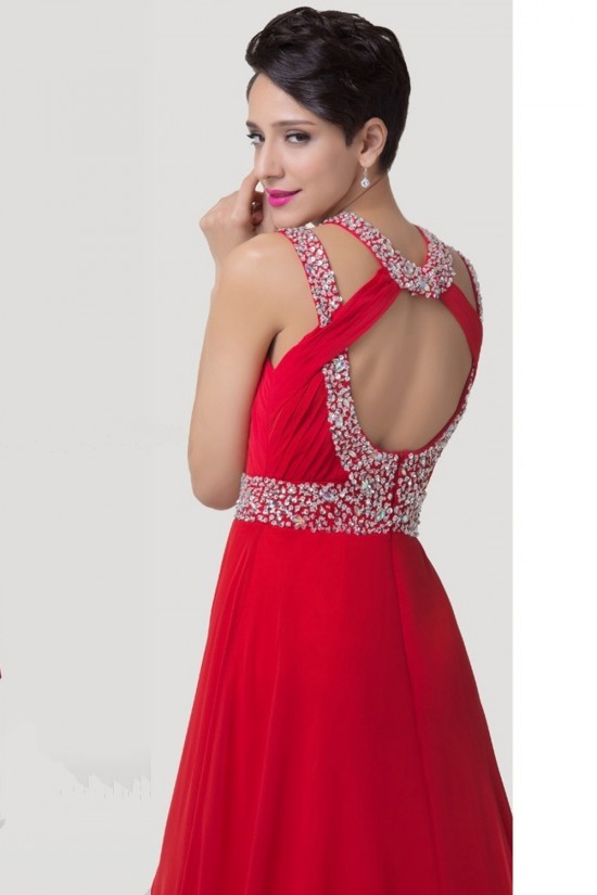 Sheath/Column Beaded Long Red Chiffon Prom Evening Formal Dresses ED011643 Sheath/Column Beaded Long Red Chiffon Prom Evening Formal Dresses ED011643