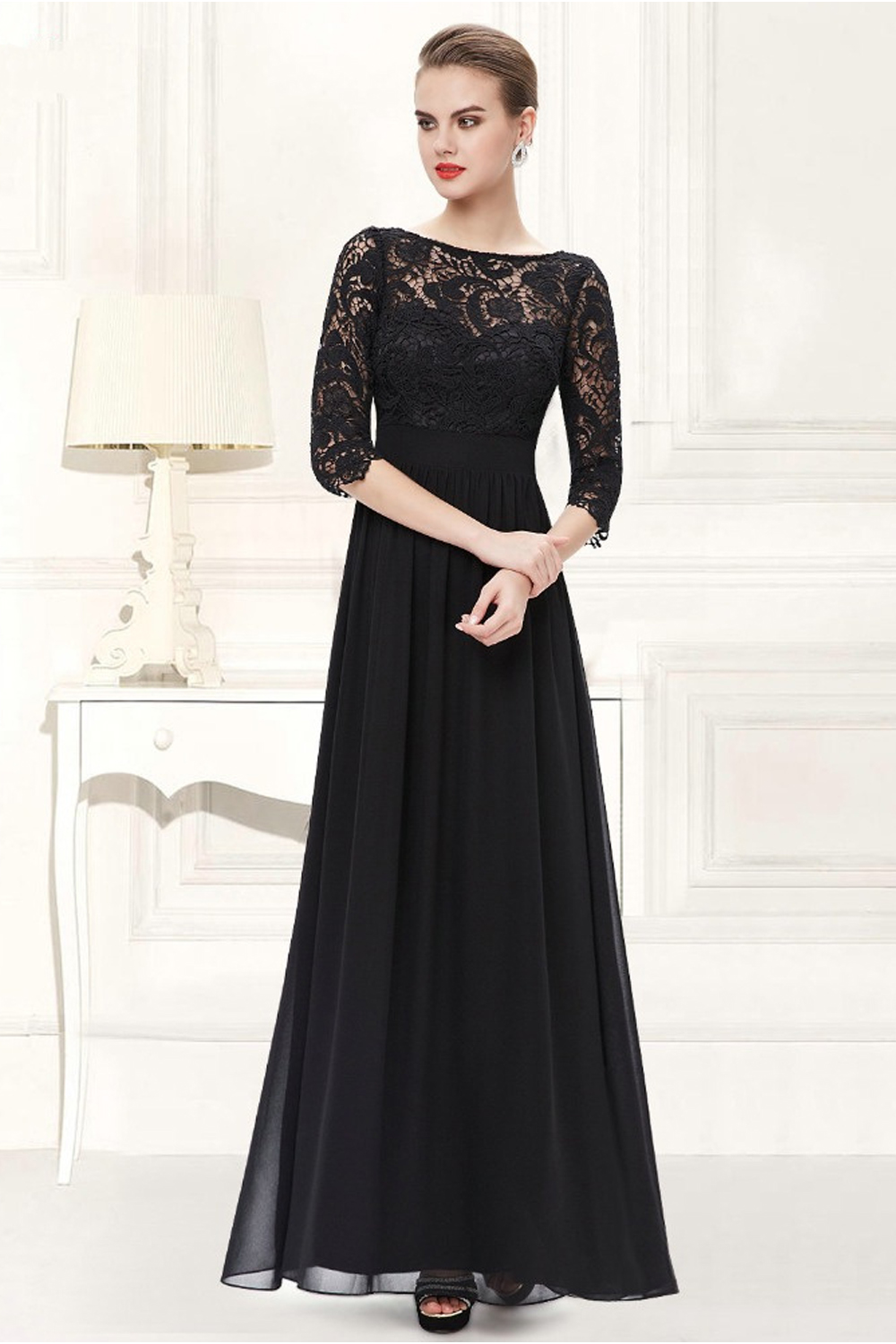 Schwarzes Kleid Elegant Lang