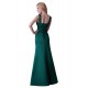 Long Green Satin Prom Evening Bridesmaid Dresses ED011646
