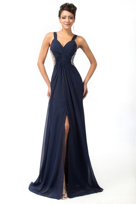 Sheath/Column Beaded Split-Front Long Chiffon Prom Evening Formal Dresses ED011650 Sheath/Column Beaded Split-Front Long Chiffon Prom Evening Formal Dresses ED011650