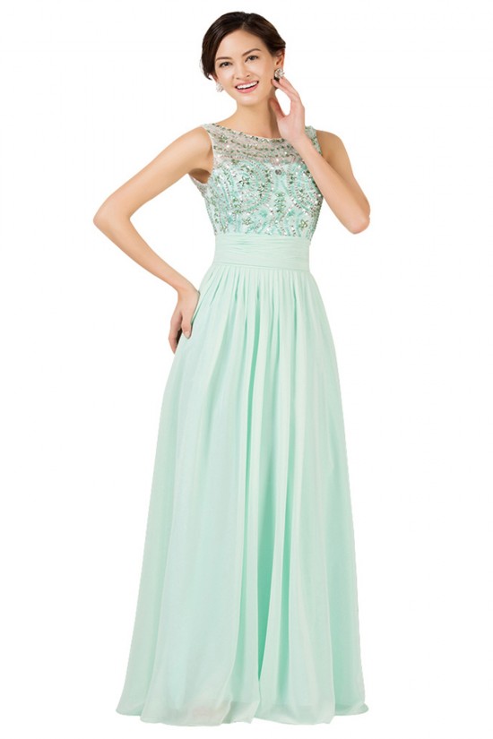 A-Line Bateau Beaded Long Chiffon Prom Evening Formal Dresses ED011654 A-Line Bateau Beaded Long Chiffon Prom Evening Formal Dresses ED011654
