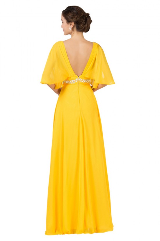 A-Line Beaded Long Yellow Chiffon Prom Evening Formal Dresses ED011655 A-Line Beaded Long Yellow Chiffon Prom Evening Formal Dresses ED011655
