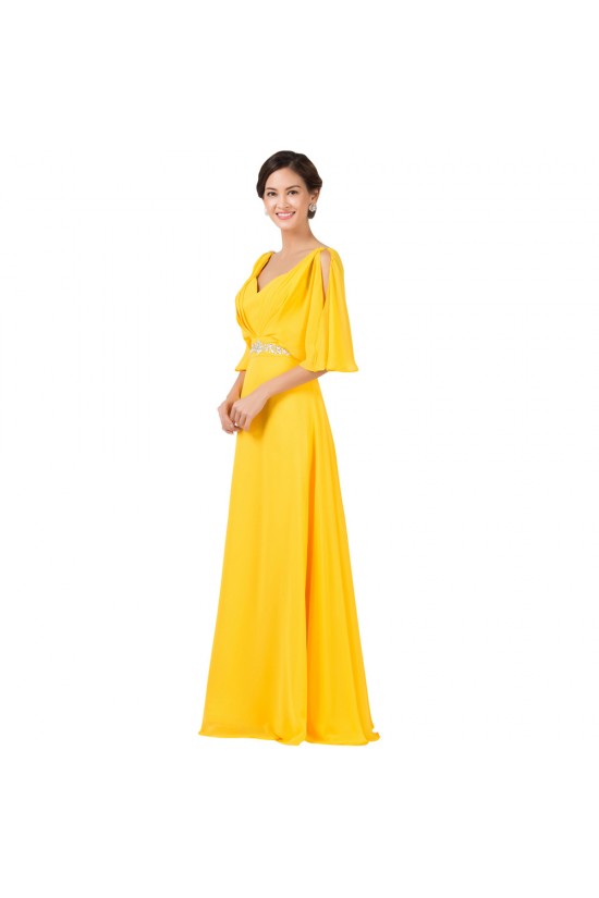 A-Line Beaded Long Yellow Chiffon Prom Evening Formal Dresses ED011655 A-Line Beaded Long Yellow Chiffon Prom Evening Formal Dresses ED011655