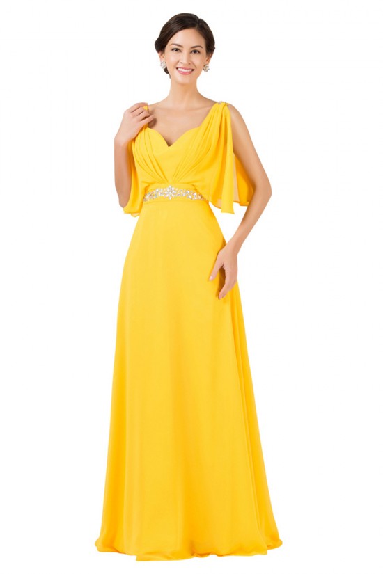 A-Line Beaded Long Yellow Chiffon Prom Evening Formal Dresses ED011655 A-Line Beaded Long Yellow Chiffon Prom Evening Formal Dresses ED011655