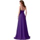 A-Line One-Shoulder Beaded Long Blue Chiffon Prom Evening Formal Dresses ED011660