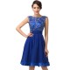 A-Line Bateau Beaded Applique Short Blue Prom Evening Formal Dresses ED011661 A-Line Bateau Beaded Applique Short Blue Prom Evening Formal Dresses ED011661