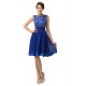 A-Line Bateau Beaded Applique Short Blue Prom Evening Formal Dresses ED011661 A-Line Bateau Beaded Applique Short Blue Prom Evening Formal Dresses ED011661