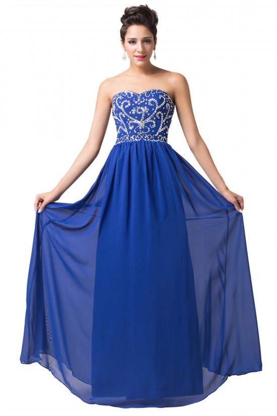 Elegant A-Line Sweetheart Beaded Long Chiffon Prom Evening Formal Dresses ED011662 Elegant A-Line Sweetheart Beaded Long Chiffon Prom Evening Formal Dresses ED011662