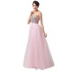 A-Line Sweetheart Beaded Long Pink Tulle Prom Evening Formal Dresses ED011676 A-Line Sweetheart Beaded Long Pink Tulle Prom Evening Formal Dresses ED011676