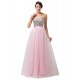 A-Line Sweetheart Beaded Long Pink Tulle Prom Evening Formal Dresses ED011676 A-Line Sweetheart Beaded Long Pink Tulle Prom Evening Formal Dresses ED011676