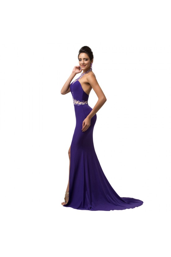 Trumpet/Mermaid Halter Beaded Long Chiffon Prom Evening Formal Dresses ED011677 Trumpet/Mermaid Halter Beaded Long Chiffon Prom Evening Formal Dresses ED011677
