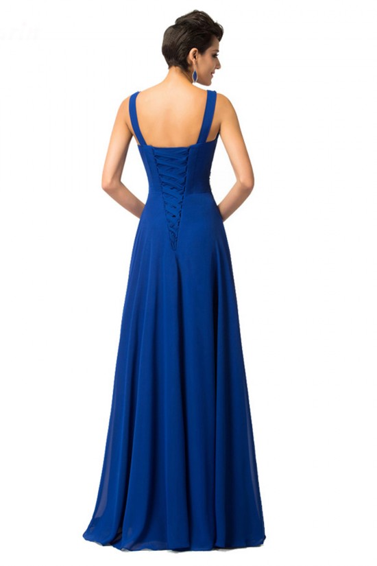 A-Line V-Neck Beaded Long Blue Chiffon Prom Evening Formal Dresses ED011682 A-Line V-Neck Beaded Long Blue Chiffon Prom Evening Formal Dresses ED011682