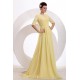 Half Sleeve Long Yellow Chiffon Prom Evening Formal Party Dresses ED010171 Half Sleeve Long Yellow Chiffon Prom Evening Formal Party Dresses ED010171