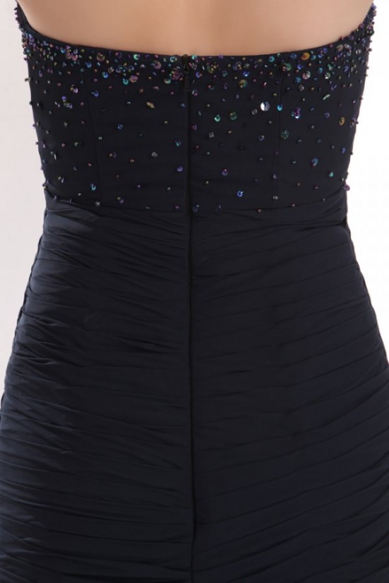 Trumpet/Mermaid Sweetheart Beaded Long Black Prom Evening Formal Party Dresses ED010175