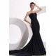 Trumpet/Mermaid Sweetheart Beaded Long Black Prom Evening Formal Party Dresses ED010175