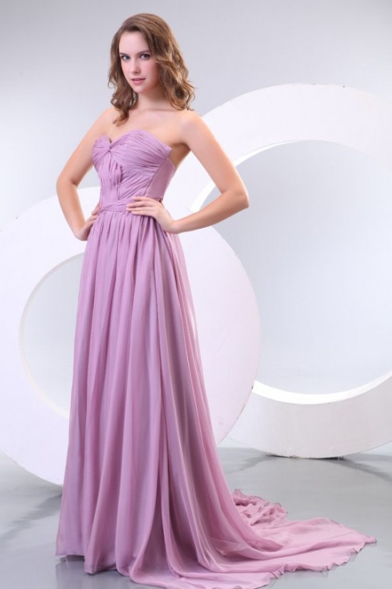 A-Line Sweetheart Long Chiffon Prom Evening Formal Party Dresses ED010180