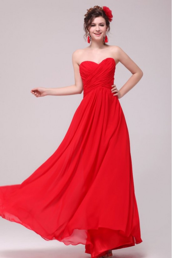 A-Line Sweetheart Long Red Chiffon Prom Evening Formal Party Dresses ED010184 A-Line Sweetheart Long Red Chiffon Prom Evening Formal Party Dresses ED010184