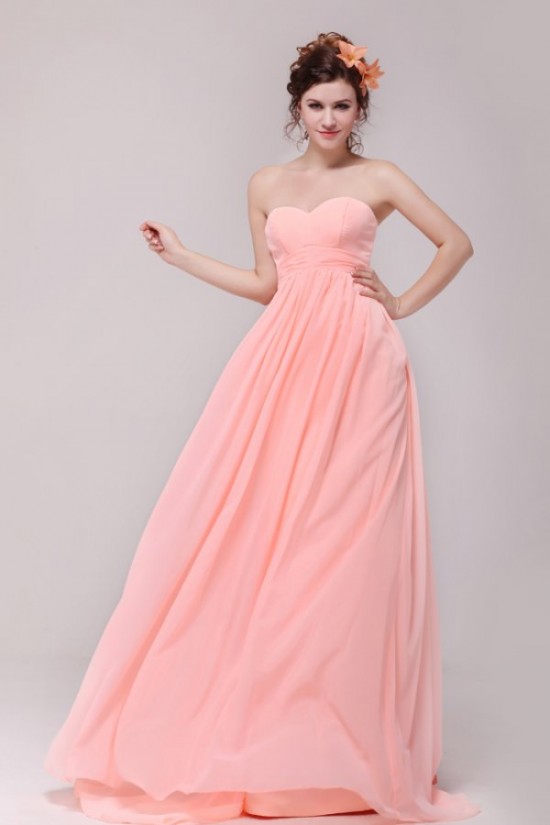 Empire Sweetheart Long Pink Chiffon Prom Evening Formal Party Dresses/Maternity Dresses ED010186 Empire Sweetheart Long Pink Chiffon Prom Evening Formal Party Dresses/Maternity Dresses ED010186