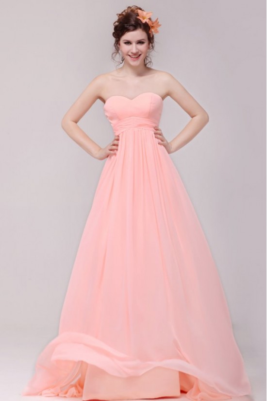 Empire Sweetheart Long Pink Chiffon Prom Evening Formal Party Dresses/Maternity Dresses ED010186 Empire Sweetheart Long Pink Chiffon Prom Evening Formal Party Dresses/Maternity Dresses ED010186