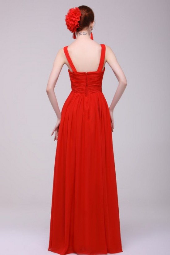 A-Line Long Red Chiffon Prom Evening Formal Party Dresses/Bridesmaid Dresses ED010190 A-Line Long Red Chiffon Prom Evening Formal Party Dresses/Bridesmaid Dresses ED010190
