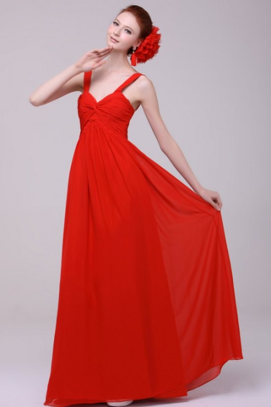 A-Line Long Red Chiffon Prom Evening Formal Party Dresses/Bridesmaid Dresses ED010190 A-Line Long Red Chiffon Prom Evening Formal Party Dresses/Bridesmaid Dresses ED010190
