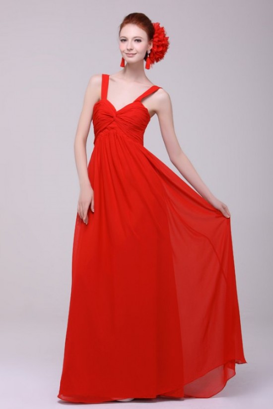 A-Line Long Red Chiffon Prom Evening Formal Party Dresses/Bridesmaid Dresses ED010190 A-Line Long Red Chiffon Prom Evening Formal Party Dresses/Bridesmaid Dresses ED010190