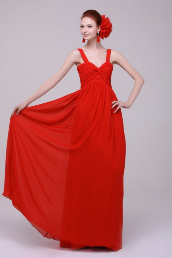 A-Line Long Red Chiffon Prom Evening Formal Party Dresses/Bridesmaid Dresses ED010190 A-Line Long Red Chiffon Prom Evening Formal Party Dresses/Bridesmaid Dresses ED010190
