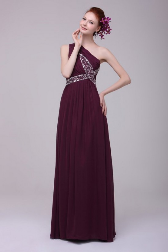 Beaded One-Shoulder Long Chiffon Prom Evening Formal Party Dresses ED010193 Beaded One-Shoulder Long Chiffon Prom Evening Formal Party Dresses ED010193