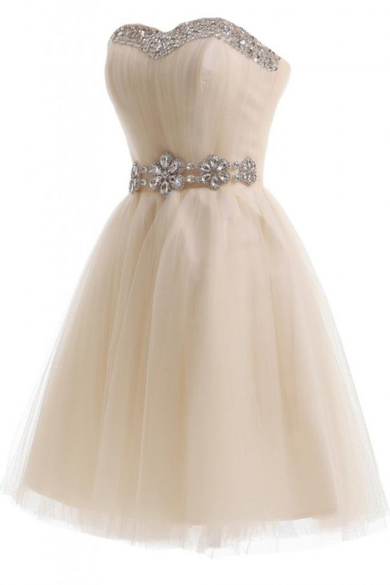 Short Beaded Tulle Prom Evening Formal Party Dresses ED010207