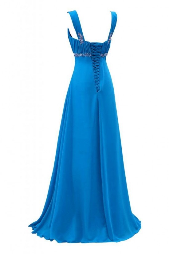 A-Line Beaded Long Blue Chiffon Prom Evening Formal Party Dresses ED010219 A-Line Beaded Long Blue Chiffon Prom Evening Formal Party Dresses ED010219