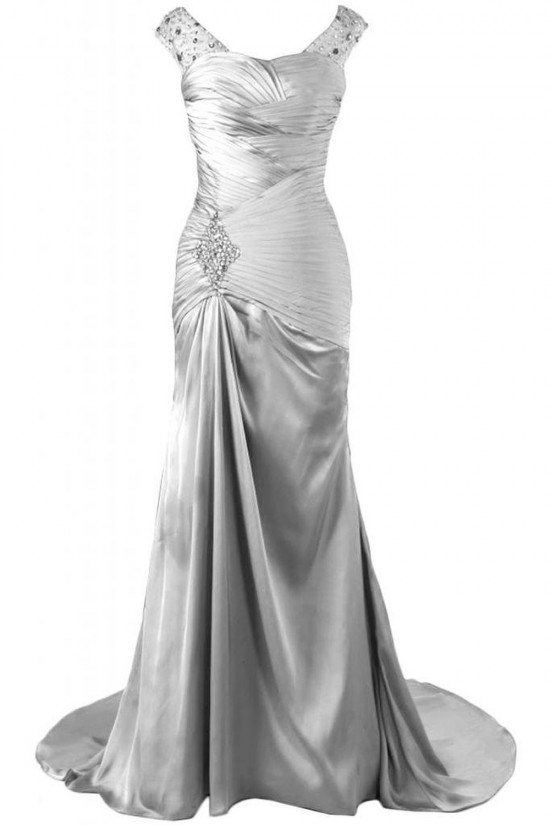 Beaded Long Silver Prom Evening Formal Party Dresses ED010224 Beaded Long Silver Prom Evening Formal Party Dresses ED010224