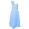 A-Line One-Shoulder Short Blue Chiffon Prom Evening Formal Party Dresses ED010228