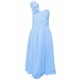 A-Line One-Shoulder Short Blue Chiffon Prom Evening Formal Party Dresses ED010228
