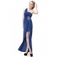 One-Shoulder Beaded Blue Chiffon Prom Evening Formal Party Dresses ED010232 One-Shoulder Beaded Blue Chiffon Prom Evening Formal Party Dresses ED010232