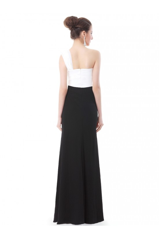 Black White One-Shoulder Long Prom Evening Formal Party Dresses ED010234 Black White One-Shoulder Long Prom Evening Formal Party Dresses ED010234